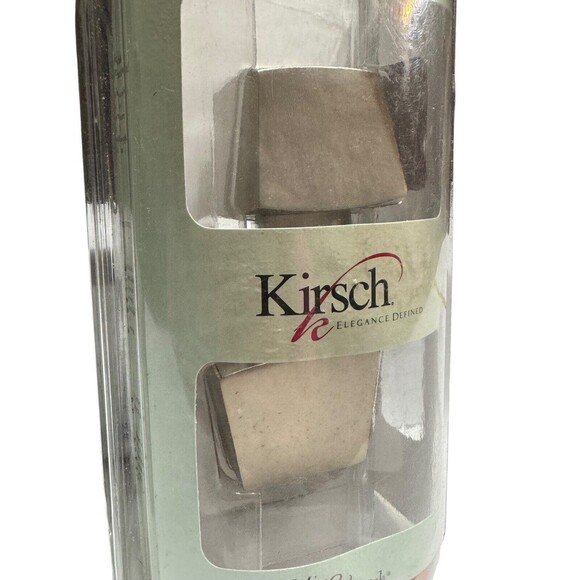 NEW Kirsch Brushed Nickel Squareish 1 3/8" Pole Finials 1 Pair - Picture 2 of 12